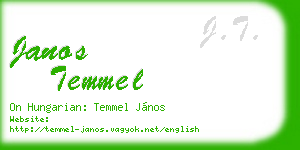 janos temmel business card